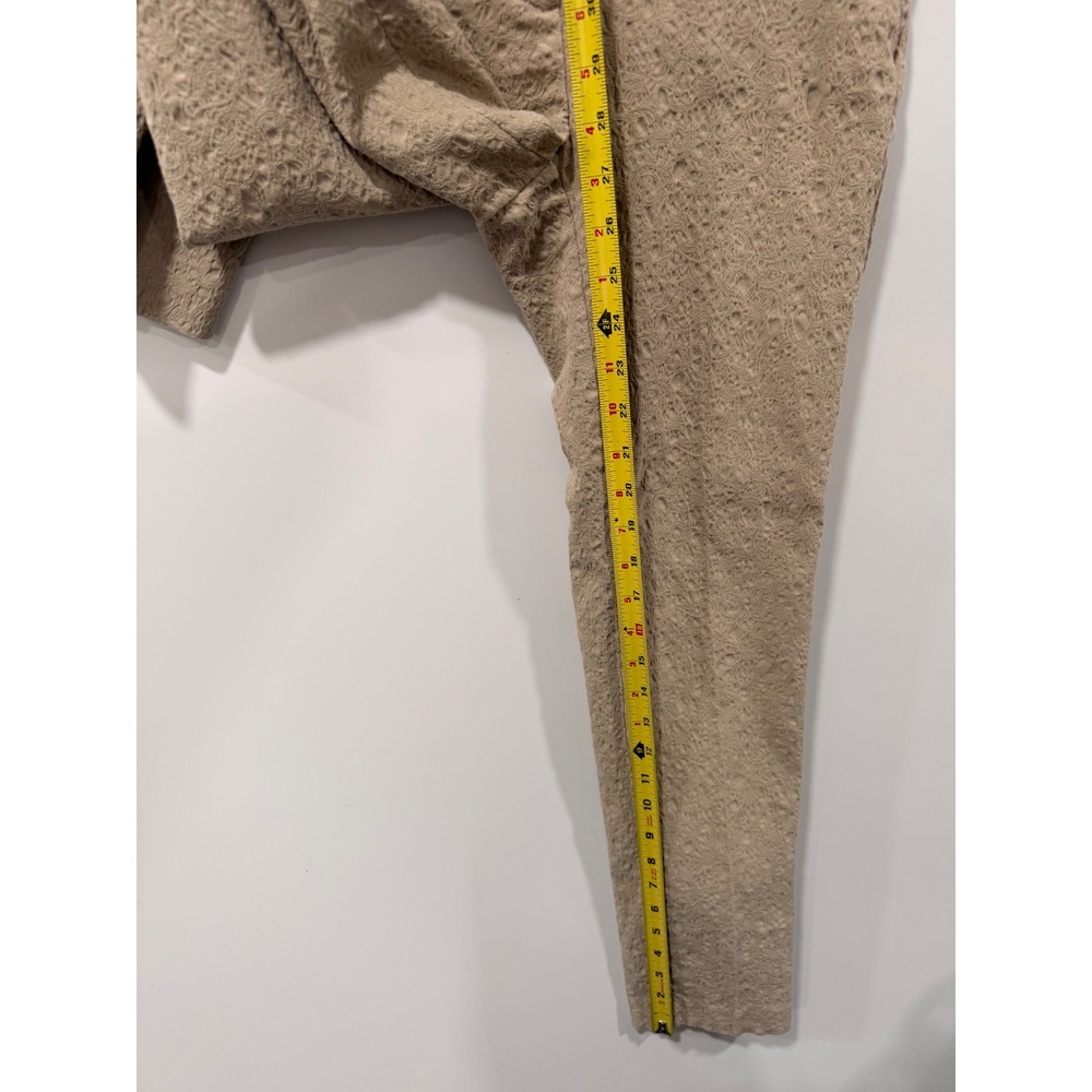 Cynthia Rowley Tan Textured Jacquard Slim Ankle Pants Womens Sz 4 Beige Stretch - Picture 8 of 10